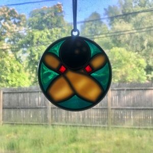 SOLD Bowling Theme Stained Glass-Look Hanger